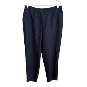 JONES New York Vintage Navy Blue Linen Trouser Pants Classic Capsule Nautical 14